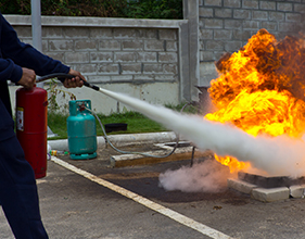 Using a fire extinguisher